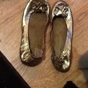 New. G by Guess Gold Ballerina Flats. Size 8